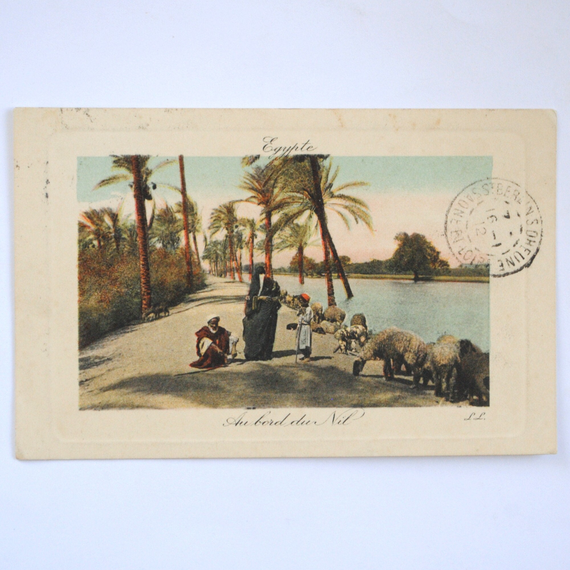 Egypte-Au Bord Du Nil-Bédouins et Moutons - Carte Postale Ancienne-Carte Egypte-Refa120