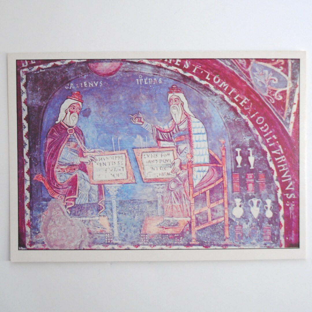 Galen and Hippocrates Anagni Cathedral Fresco Vintage Art Map Greco ...