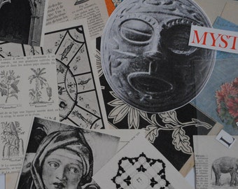 Lot of old papers for crafts / creative ephemeral kit / art collage decoupage scrapbooking / mixed media art / junk journal