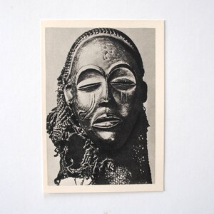 Congo - Masque de danse - carte postale vintage 1960 - masque africain - art africain - art tribal - tribu africaine