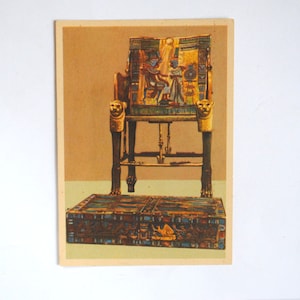 Rare-Trésor de Toutankhamon- carte postale ancienne égypte 1930-40-antiquité egyptienne-sculpture égyptienne -ref260