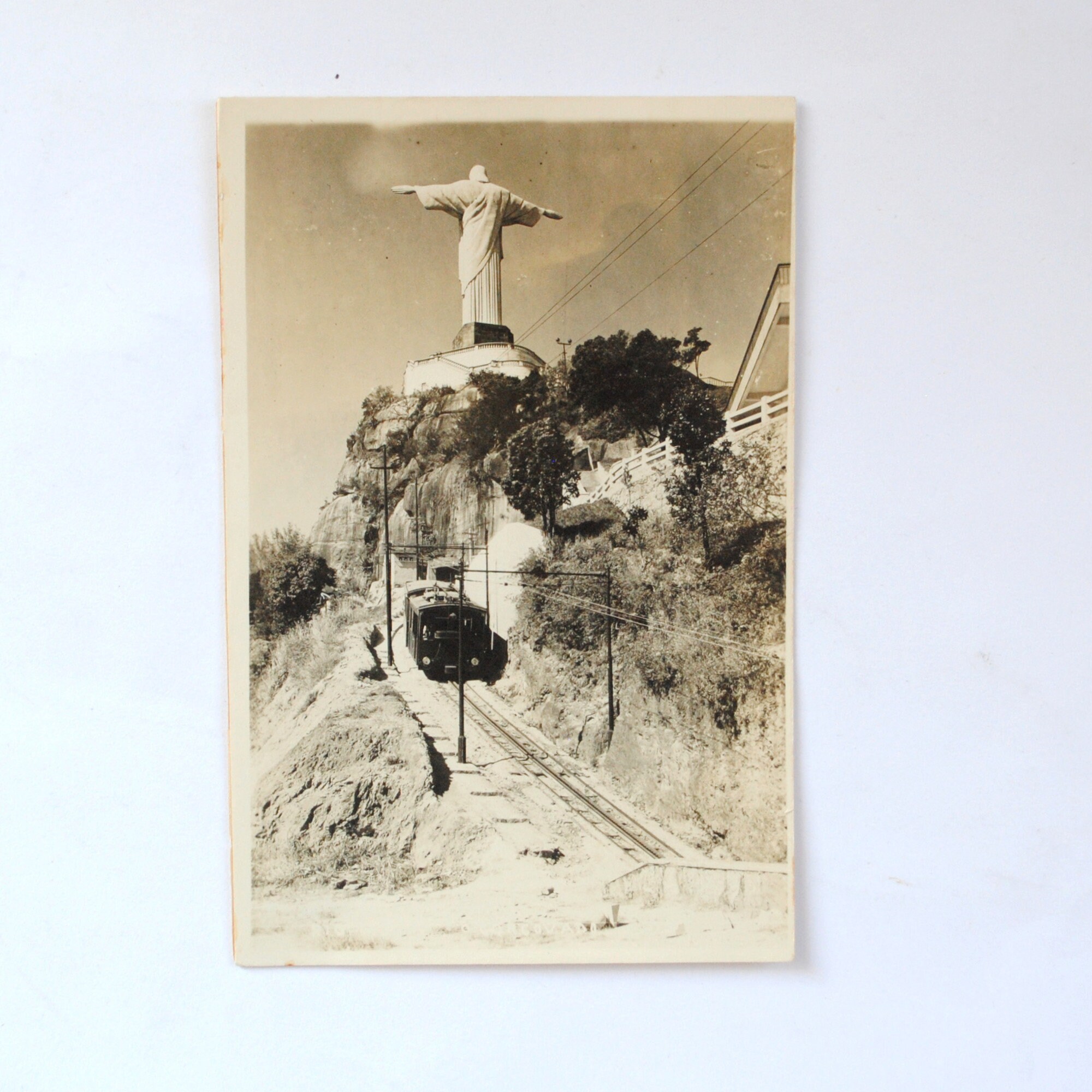 Rio de Janeiro - Corcovado Brésil Christ Rédempteur -Amérique Du Sud-Carte Postale Vintage Vrai Phot