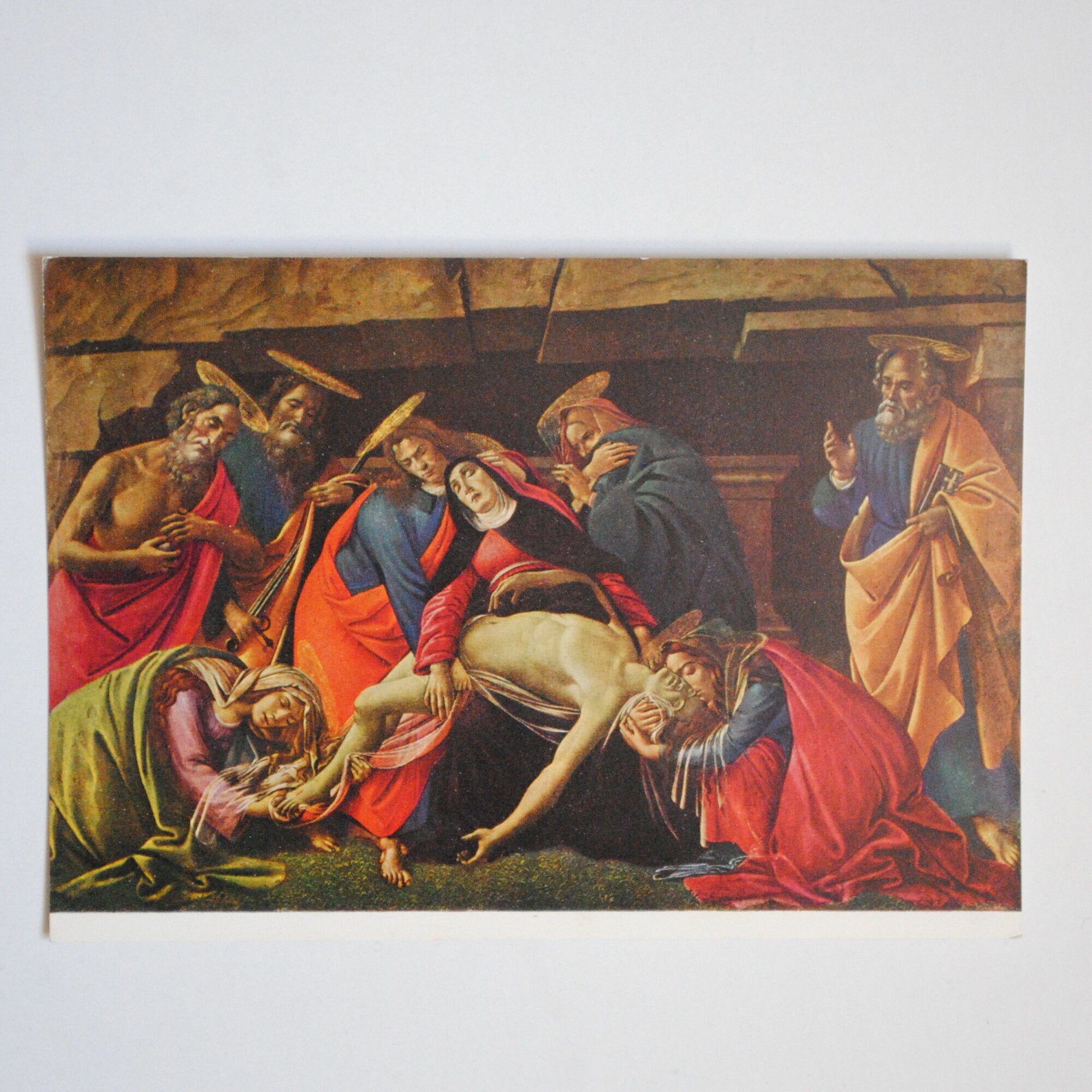 Botticelli-La Déploration Du Christ - Pièta-Reproduction de Peintre - Carte Postale Vintage-Art Reli