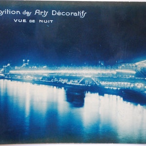 Paris Art déco 1925 - Rare 5 photos/cartes postales de l'Exposition arts décoratifs de 1925 à Paris-monuments vus de nuit A26
