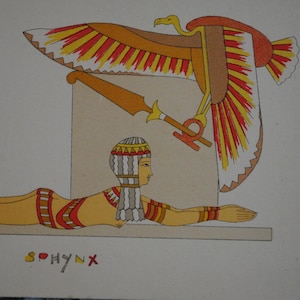 Arte egiziana / cartoline d'arte vintage / decorazioni murali egiziane / scegli la tua carta A20