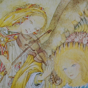 Sulamith Wulfing - carte postale vintage - art mural symboliste - art mural féérique -"Message de l'ange" -ésotérisme-art spirituel