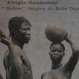 Burkina Faso - Afryka - Górna Wolta - rzadka pocztówka z plemienia afrykańskiego - portret etniczny - B7