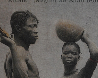 Burkina Faso - Africa - Upper Volta - rare vintage postcard African tribe - ethnic portrait -B7