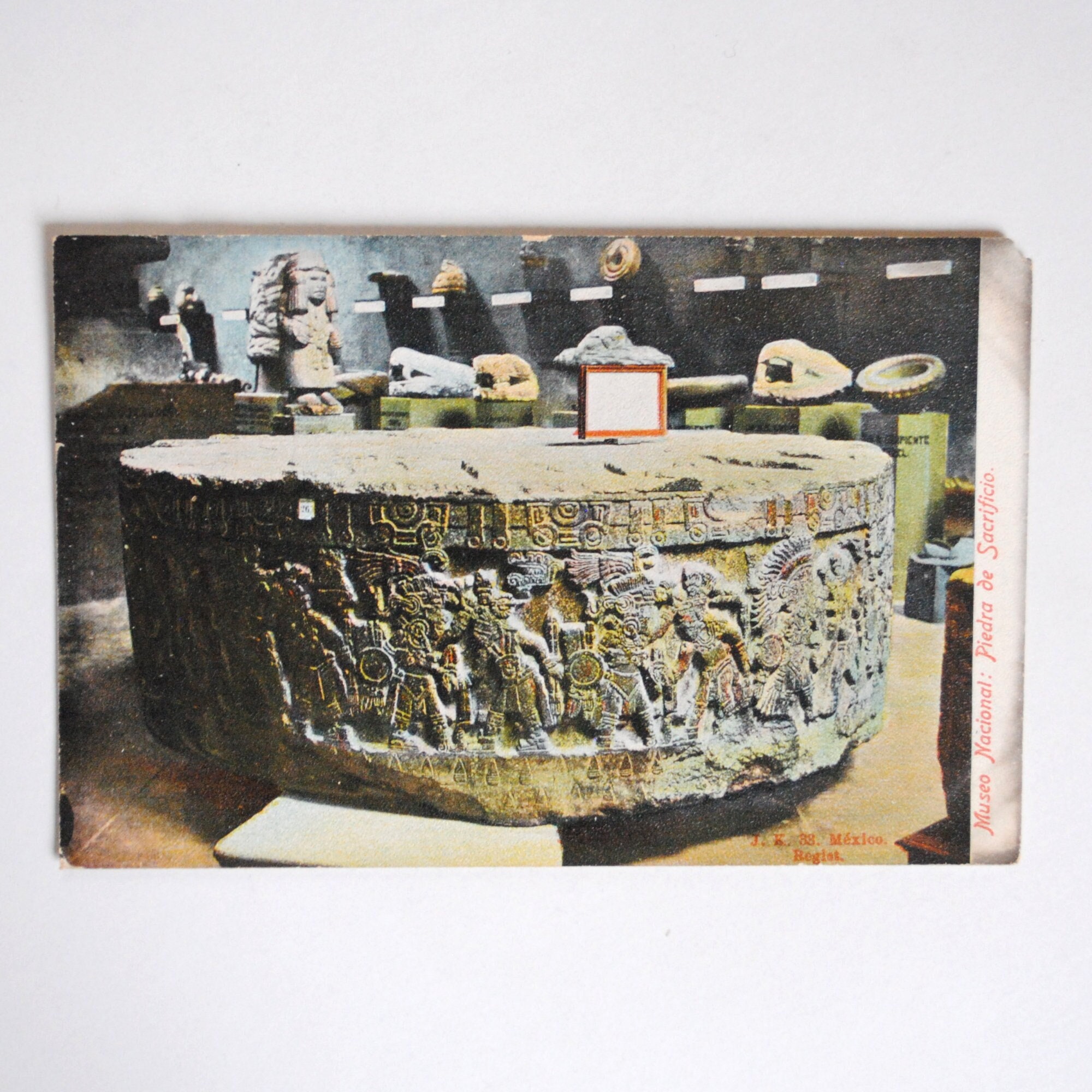 Rare-Mexique-Pierre de Sacrifice Humain - Amérique Précolombienne-Carte Postale Ancienne