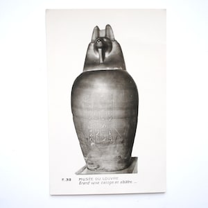 Ägypten-Kanopenvase-Ägyptische Grabvase-Ägyptischer Gott Anubis-antike Postkarte- Postkarte Ägypten -Ägyptische Wandkunst A21