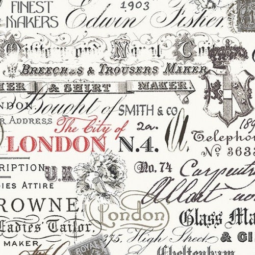 London Words on White London Collection 523441 Windham Etsy