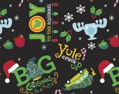 Big Christmas, Christmas Vacation, 23150103-04 Black, Character Winter Holiday, Camelot Fabrics, 100 Cotton Fabric, 1 2 yard cut