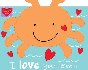 I Love You Even When You're Crabby, Fabric Book Panel, Huggable & Loveable Books, Studio E, 6805P-01