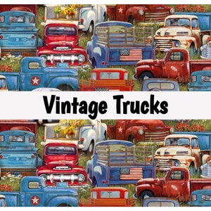 Vintage Vehicle, Cars, Trucks, Motorcycles, Mechanic, Patriotic, 100% Quilting Cotton Fabric by the Yard
