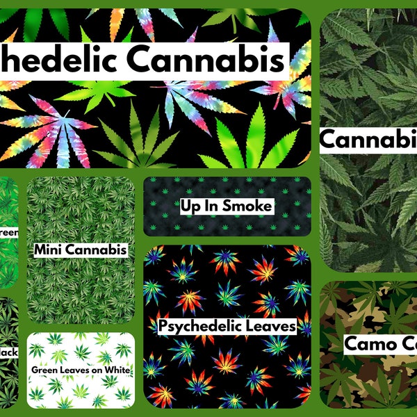 Marijuana, Cannabis,  Mary Jane, Pot, Leaves, Hashish, Hemp, Kef, Ganja, Dope, Weed, Hash, Smoke, 100% Quilting Cotton Fabric