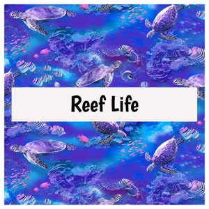 Sea Turtles, Ocean, Beach, Coral, Reef, 100% Quilting Cotton Fabric By the Yard