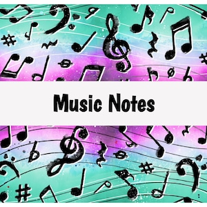 Music, Cassettes, Hair Bands, Music Notes, Records, Rainbow, Rock and Roll, Songs, Lightning, 1980&#39;s Pop, 100% Quilting Cotton Fabric BTY