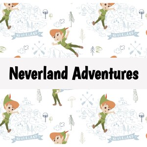 Peter Pan, Officially Licensed, Tinkerbell, Floral, Pixie Dust, Neverland, Nursery, Children, Gender Neutral, 100% Quilting Cotton BTY