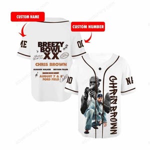 Breezy Bowl XX 2025 Baseball Jersey, Personalized Chris Brown Tour Jersey, Breezy Bowl XX 2025 Jersey, Chris Brown Shirt, Breezy Bowl Tee