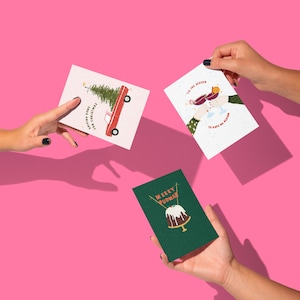 Weihnachtskarten-Packung | illustrierte Grußkarten | süße witzige illustrierte Karte | A6 Karte