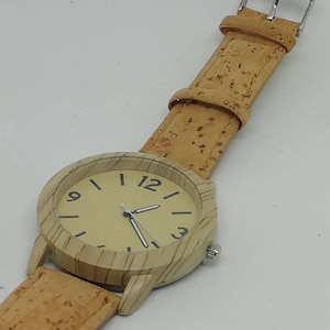 Relojes de corchos de lujo hecho a mano relojes de campana portugueses veganos madera respetuosa con el medio ambiente