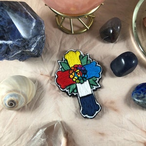 Talismano ricamato Croce d&#39;Alba Dorata - Altar Tile - Patch - Ordine Ermetico dell&#39;Alba Dorata