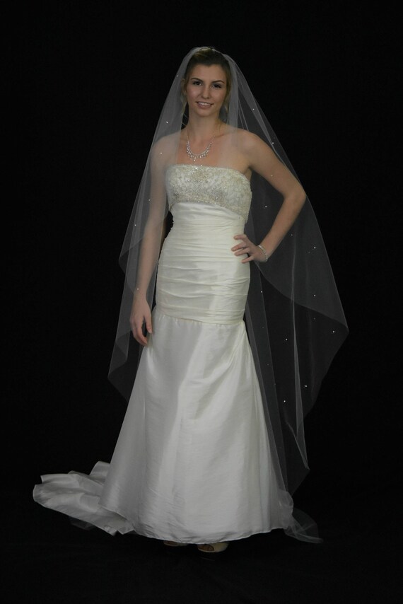 full length veil with crystals