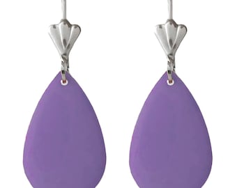 Boucles D'oreilles Dormeuses Satellite – Cristal Violet Sur Bronze, Style Rétro