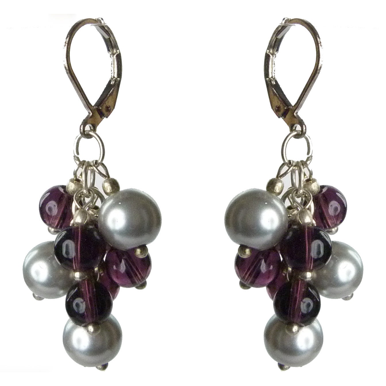 Boucles D'oreilles Pendantes Grappe De Raisin - France