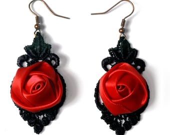 Boucles d'oreilles éventail | Couleur brique, bleu, fushia et kaki. - My CMS