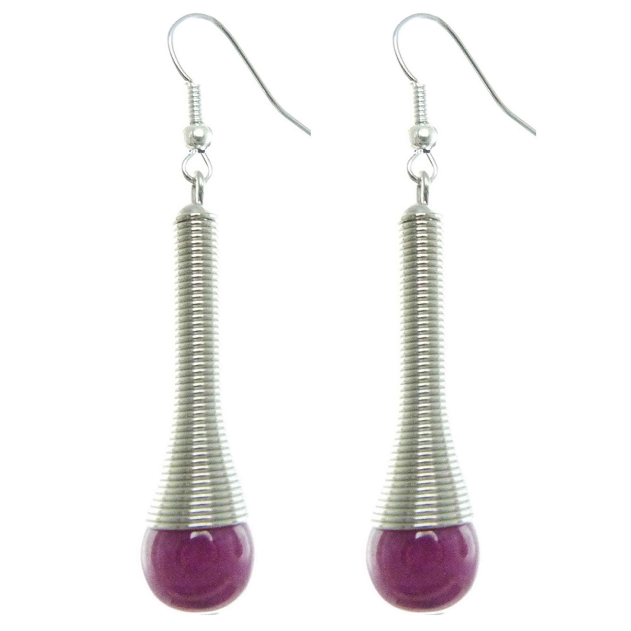Boucles d'oreilles AMETHYSTE Naturelle, perles gouttes à facettes, bijoux minéraux,pierre semi-précieuse - France
