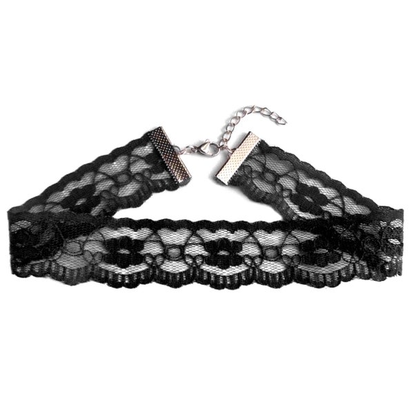 collier ras de cou choker dentelle tour de cou noir