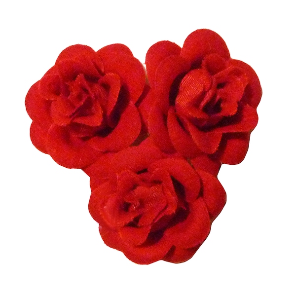 Broche fleur camélia rouge en tissu ,double fonction pince à cheveux, bijou cérémonie