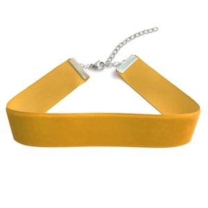 breites Samt-Choker-Halsband senfgelb