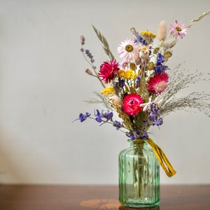 Custom Dried flower bud vase arrangement. Posy of natural British dried flowers. With / without vase. gift bouquet.