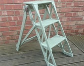 Vintage Branded 39 Alhathlat 39 1930s Wooden Step Ladder, Display Shelves