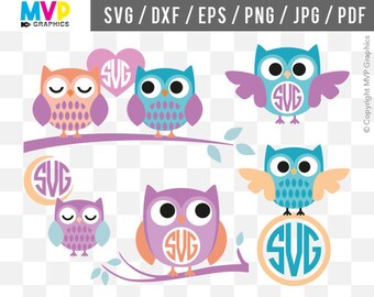 Download 60 % OFF Owl Monogram Frames Svg Owl SVG Monogram Owl SVG