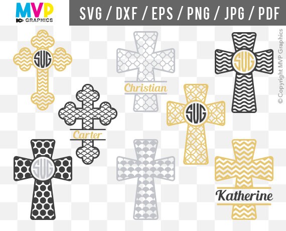 Download Christian Cross Monogram SVG Holy Cross Cut Files Crosses ...