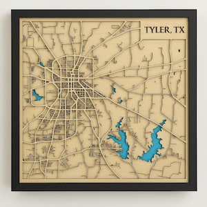 Custom Laser Cut Wooden City Map: Personalized Home Decor Gift