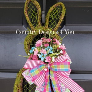Grapevine Bunny Wreath, Easter Wreath, Easter Bunny Wreath, Easter Door Hanging, Bunny Wreath, Easter Decor, Bunny Decor,