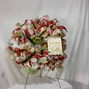 Christmas Holiday Deco Mesh Door Wreath, Christmas Wreath, Holiday Wreath, Deco Mesh Wreath, Holiday Deco Mesh Wreath,