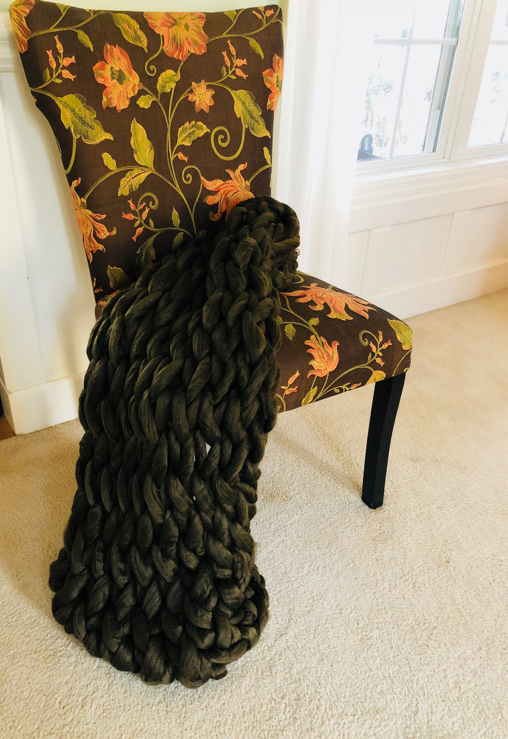 Chunky Knit Blanket Olive Green Chunky Knit Throw Small Etsy