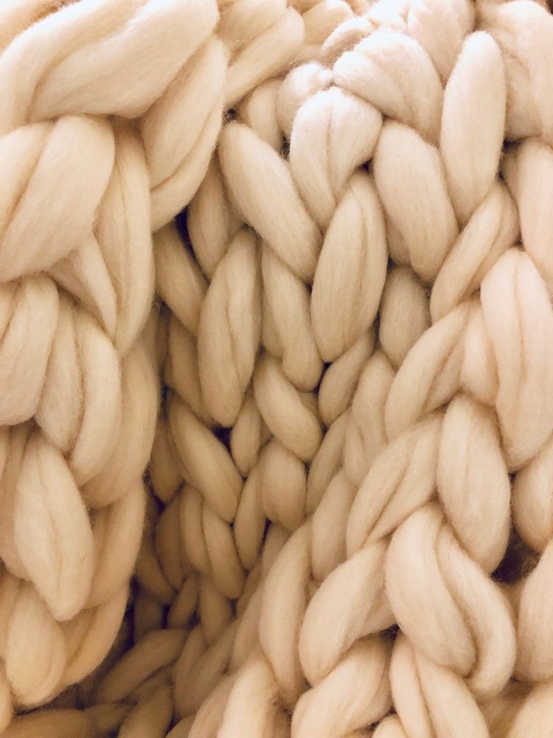 Chunky Knit Blanket White Natural White Chunky Knit Etsy