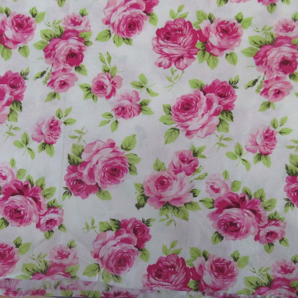 Tissu coton shabby chic, bouquets de roses, tissu patchwork, fat quarter largeur 55 cm x haut 45 cm, ou au mètre,
