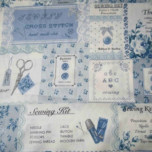 Tecido de algodão shabby chic, padrões "couture", tecido vintage, tecido patchwork, tecido retrô, fat quarter, largura 55 cm x altura 45 cm, ou por metro