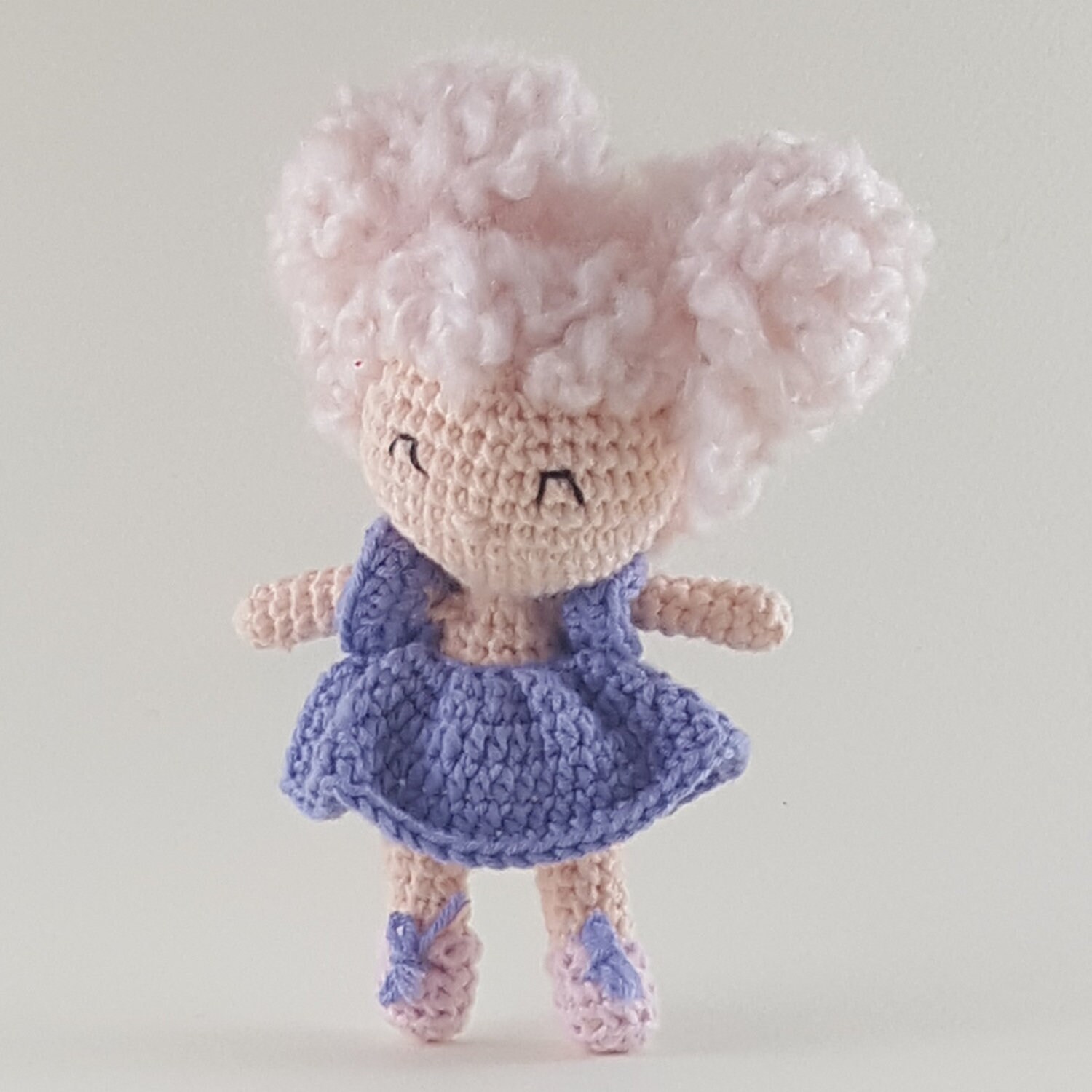 Crochet Cute Cute Girl in Pink Dress Doll main image 0