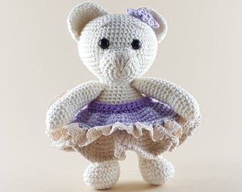 Crochet doll pattern amigurumi pdf Lawender Bear blue