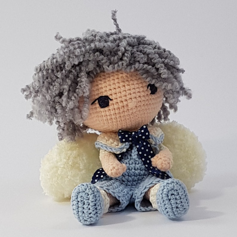 Doll crochet pattern Guardian Angel Blue amigurumi pdf image 4