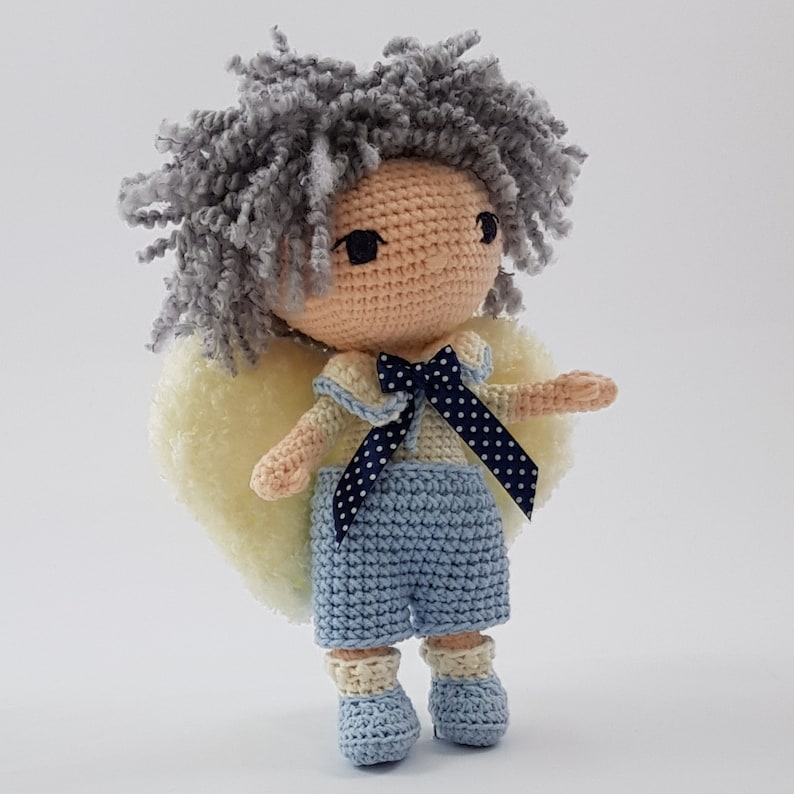 Doll crochet pattern Guardian Angel Blue amigurumi pdf image 2