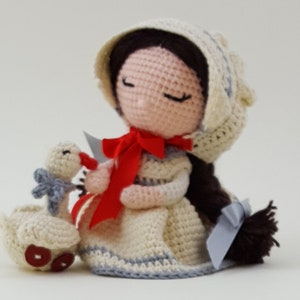 Crochet doll pattern-Little Girl with gosling amigurumi pdf